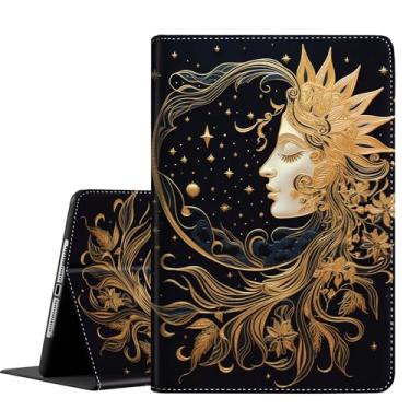 Imagem de Capa para iPad 9,7 (modelo 2018/2017, 6ª/5ª geração), capa fina dobrável com suporte para iPad de 9,7 polegadas 2018/2017, Moon Girl
