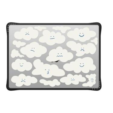 Imagem de CASETiFY Capa Impact MacBook Pro 35.6 cm (M1-M4) [cantos acolchoados de impacto/resistente a arranhões/aderência antiderrapante] - Nuvens fofas - preto transparente