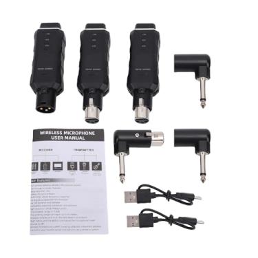 Imagem de Keenso de Microfone Sem Fio, Transmissor e Receptor UHF XLR Sem Fio Com Bateria Recarregável Alcance de 100 M para Microfones Dinâmicos (1 receptor com 2 microfones)
