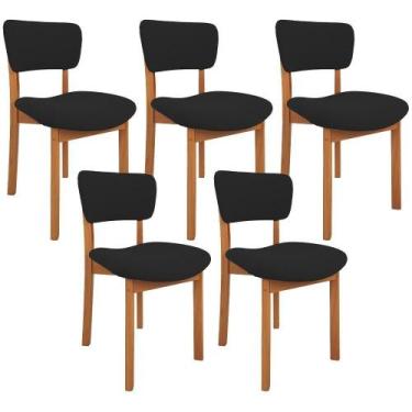 Imagem de Kit 05 Cadeiras Para Sala De Jantar Cozinha Living Estofada Dara L02 S