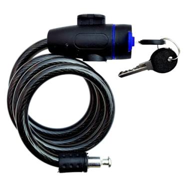 Imagem de Generic Cadeado de Cabo para Bicicleta, Versátil, Portátil, Profissional, com Cabo de Espiralado.