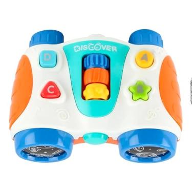 Imagem de Binóculo Musical Infantil com Luz e Som, Botões Interativos, Material ABS, 13,5x10,5x6cm, A Partir de 18 Meses, Melodias e Sons de Animais