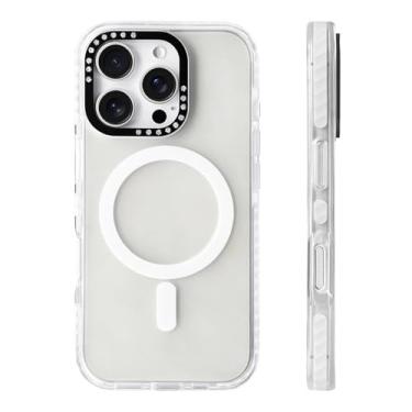 Imagem de Capa de celular verde fluorescente para iPhone 16 Pro Max, 15 Pro, 13, 14, 12 e 11, com lente de diamante e capa de carregamento sem fio, branca, para iPhone 14 Pro