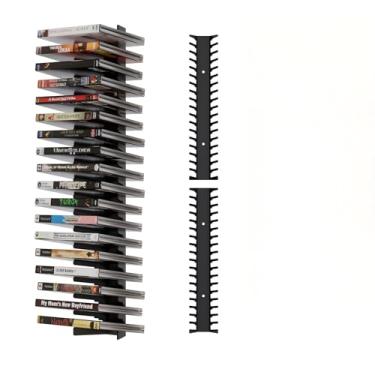 Imagem de Suporte de parede para armazenamento de videogame, pacote com 2, metal resistente, comporta 36 discos, organizador de DVD Game para PS Xbox Switch Blu-ray na sala de jogos, sala de estar