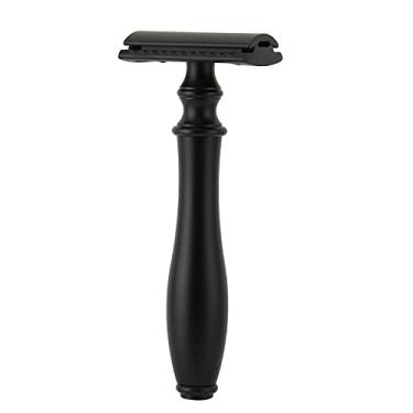 Imagem de Semme Navalha de Segurança de Borda Dupla Portátil Reutilizável Preto Liga de Zinco Manual Navalha de Barbear para Homens Mulheres Cabelo Corporal Barba Facial Preparação para Uso Em