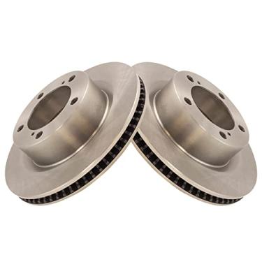 Imagem de TRQ Conjunto de par de rotores de freio a disco dianteiro compatível com Toyota Land Cruiser 2008-2015 / Lexus LX570 2008-2015