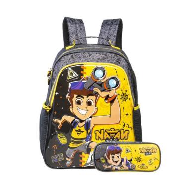 Imagem de Kit Mochila Costas Natan Por Ai Infantil Com Estojo Escolar Cor:Amarel