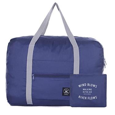 Imagem de Bolsa de Viagem Plegável Armazenamento Portátil Grande Capacidade Bagagem Carrinho Ombro Leve Organizador Multifuncional