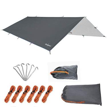 Imagem de Unigear Lona para acampamento, proteção UV, impermeável e leve para acampamento, mochila e aventura ao ar livre (cinza, 3 x 3 m)