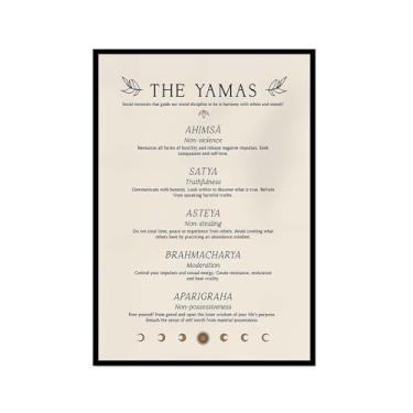 Imagem de Impressão em tela de ioga Membros de Yoga Poses de Yoga Impressão Sol e Lua Saudação Fitness Zen Chakra Afirmações Espiritual Wall Art Decor (SKU7,12 x 45,7 cm = (30 x 45 cm), moldura preta)