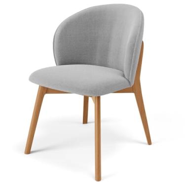 Imagem de Cadeira de Jantar e Estar Living Estofada Mia L02 Bouclê Cinza - Lyam Decor