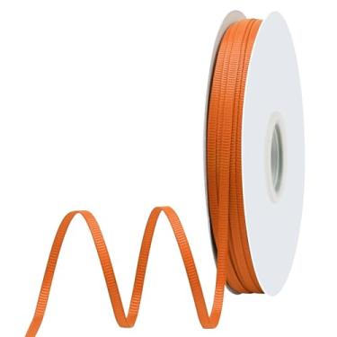 Imagem de GTYBOVA Fita de gorgorão laranja 1/20.3 cm x 100 jardas fita dupla face para buquê de flores, embrulho de presente, artesanato, decoração de casamento