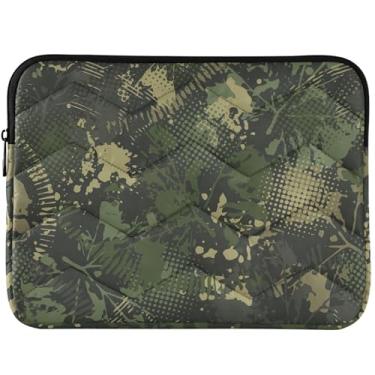 Imagem de Capa protetora para notebook com tinta camuflada verde personalizada para notebook universal de 13 a 14 polegadas, capas e capas para MacBook Air 13