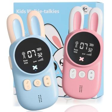 Imagem de Walkie Talkie, Distância de Comunicação Até 3 Quilómetros, 2 Walkie-Talkies Modernos Em Forma de Coelho, Com lanterna, 99 Códigos de Grupo, Total de 20 Códigos de Canal