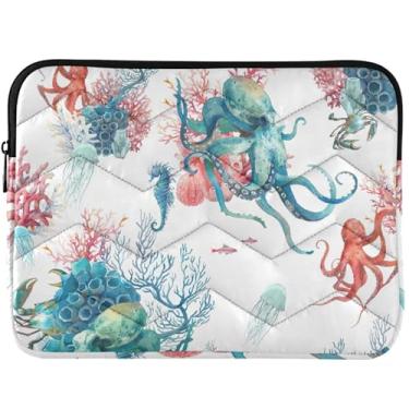 Imagem de Capa para notebook personalizada em aquarela coral recife de coral capa para notebook para MacBook Air 13 polegadas capa universal para laptop 13-14 polegadas