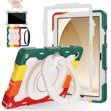 Imagem de ROISKIN Capa para Galaxy Tab A9 Plus 5G/A9+ 11 polegadas com protetor de tela HD e alça de ombro, capa militar resistente para Samsung Galaxy A9 Plus SM-X210/X216/X218 - Suporte giratório para