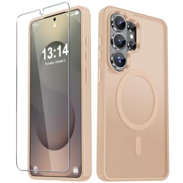 Imagem de Capa para celular Samsung Galaxy S26 Ultra, capa magnética fosca [atualizada em 2026] com 1 protetor de tela, suporte para MagSafe, proteção militar à prova de choque, parte traseira fosca translúcida