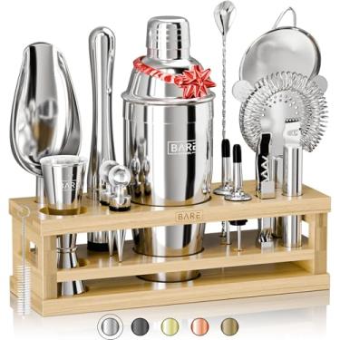 Imagem de BARE BARREL® Mixology Bartender Kit Bar Set | Conjunto de coqueteleira de 16 peças | Ferramentas de mistura de martini barware para bar em casa | Incluindo 35 cartões de receita | Conjunto de presente