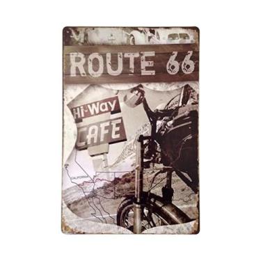 Imagem de Placa De Metal Vintage Route 66, Pôster De Parede Para Decoração De Ca