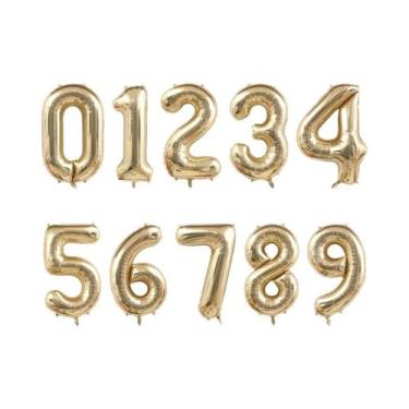 Imagem de Balões De Aniversário De Folha De 40 Polegadas 0-9 Balões De Número Co