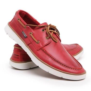 Imagem de Dockside Casual Sapato Mocassim Em Couro  Polo Urban, Vermelho