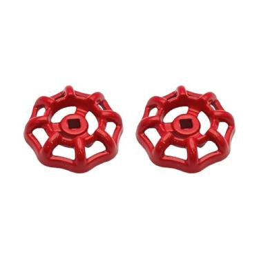 Imagem de pson 2 peças de torneira externa de ferro fundido de 6 mm x 6 mm, alça de roda redonda, substituição de alça de torneira de água com orifício de haste quadrada para torneira de jardim ao ar livre