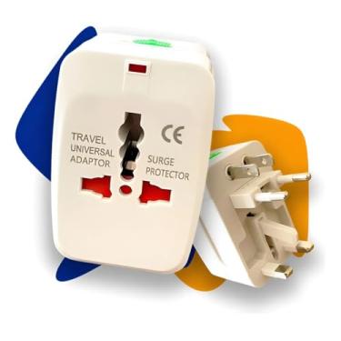 Imagem de GlobalPlug™ Adaptador Tomada Universal para Viagem Internacional Bivolt 110V/220V – Compatível com 150 Países - Ajustavel Super PREMIUM