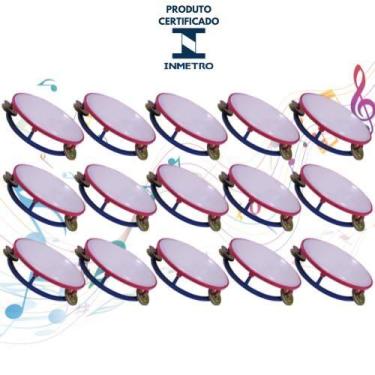 Imagem de Kit 15 Pandeiro Para Criança Menino E Menina Musica Brinquedo - AMARE