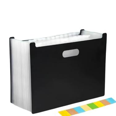 Imagem de Pasta Arquivo Organizadora Expandível A4 - Com Divisórias Grandes, Alça e Identificação, Ideal para Escritório, Arquivamento e Organização de Documentos