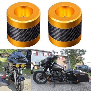 Imagem de Advanblack ProTek Barra de colisão usinada Sliders Decorativos Roda Rotativa Extremidade para Guarda de Motor Dianteiro Protetores de Alforje Traseiro (CNC dourado com incrustação de carbono)