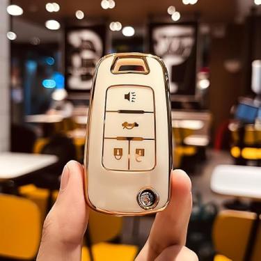 Imagem de Capa para chave com listras de TPU macio compatível com Chevy Chevrolet Equinox Camaro Cruze Malibu Sonic Volt Park Impala para Buick Encore Allure Regal