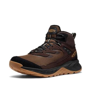 Imagem de KEEN Bota masculina Hightrail de cano médio durável de couro isolado impermeável para caminhadas na neve, Terra escura/java, 41