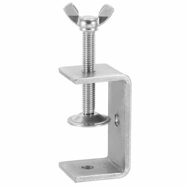 Imagem de HARFINGTON Grampos C de aço inoxidável 304 55 mm quadrado mini braçadeira de tigre ajustável clipe em U de metal resistente com parafusos de borboleta para montagem de soldagem de madeira, prata