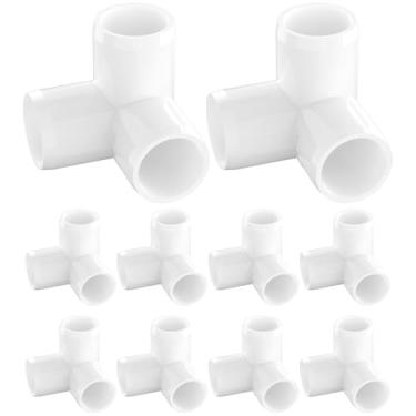 Imagem de Cotovelo de encaixe de PVC de 3 vias de 1 polegada, 10 peças