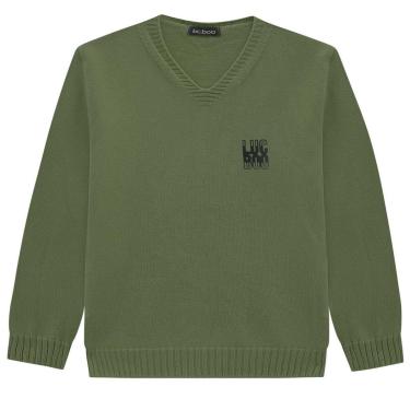 Imagem de Blusão Suéter Infantil Menino Tricô Verde  Luc.boo-Masculino