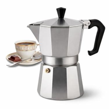 Imagem de Cafeteira Italiana de Alumínio | Expresso Tradicional 6 Xícaras | Cafeteira Moka Antigotejamento | Café Forte e Aromático em Minutos | Ideal para Fogão a Gás, Elétrico e Camping