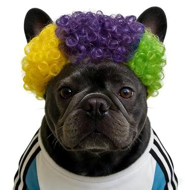 Imagem de Peruca de animal de estimação para fãs de futebol da Copa do Mundo, cabeça com bandeira nacional Crazy Cheer, acessórios ajustáveis para fantasia de cão/gato, para jogos de futebol, olímpicos