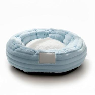 Imagem de Cama Pet Ninho Nuvem Pequeno para Cachorro e Gato – Luxo Confortável 50cm Pelúcia Macia Lavável(Azul Bebê)