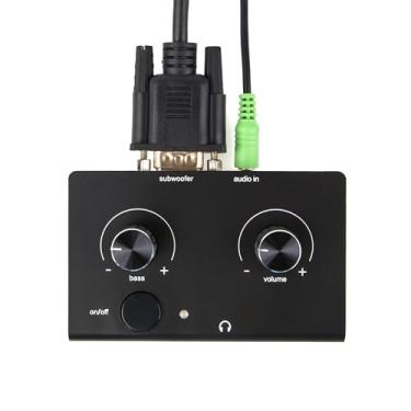 Imagem de Módulo de controle de substituição atualizado compatível com alto-falantes de computador Logitech Z-2300 e Z-2200 - Controle remoto com fio (preto)