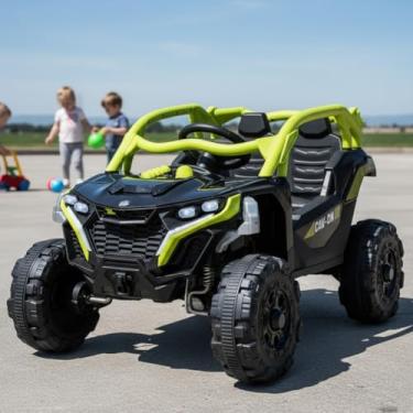 Imagem de Carro Elétrico Jipe UTV Max 12V Som Luz de Led Controle Remoto (Preto)