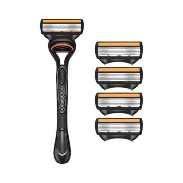 Imagem de Kit De Barbeador Manual Masculino De 6 Camadas, Aparelho De Barbear Se