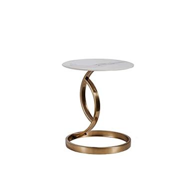 Imagem de Mesa de centro mesa lateral simples moderna pequena apartamento sala de estar sofá mesa de canto redonda pequena mesa de centro Mesas centrais (M)