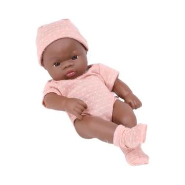 Imagem de Boneca Reborn De Vinil Macio Preta De 20cm, Brinquedo Fofo Para Menina