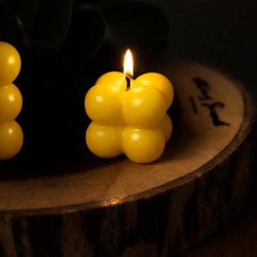 Imagem de Velas Mini Bubble Kit 10 Decorativas Lembrancinha Festa Casamento Aniversário Mesa Premium Alta Durabilidade (Amarela)