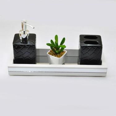 Imagem de Bandeja -SLIM CLÁSSICA- Espelhada Lavabo Banheiro pés silicone Madeira