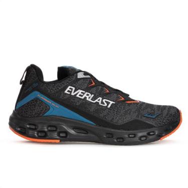 Imagem de Tênis Everlast Climber Run Preto Azul e Laranja - Masculino -, 41, Pre