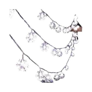 Imagem de Luzes De Natal LED Em Forma De Floco De Neve Com Bateria Para Decoraçã