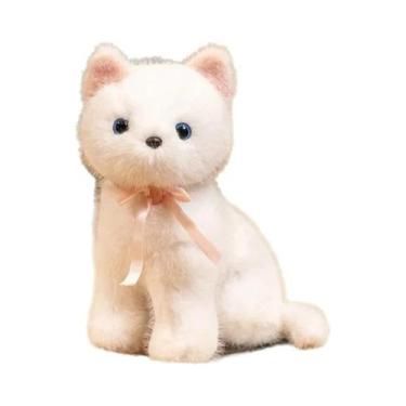 Imagem de Brinquedos De Pelúcia De Gato Simulados Em Cinza, Laranja, Preto E Bra