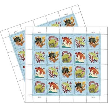 Imagem de Carimbos postais Coral Reef, 40 POSTCARD Stamps
