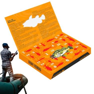 Imagem de Calendário de contagem regressiva de iscas de pesca de Natal, equipamentos realistas de água doce | Calendário de contagem regressiva de iscas de pesca de 24 dias, para riacho, rio, lagoa, família